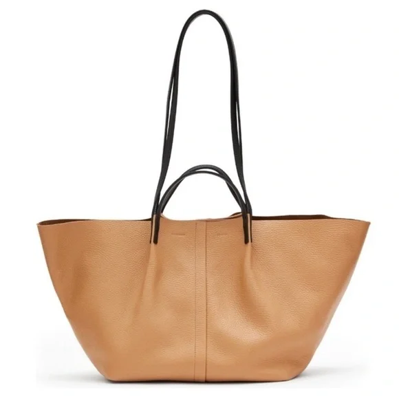 ALLSAINTS Leather Convertible Shoulder Tote Tan NWT